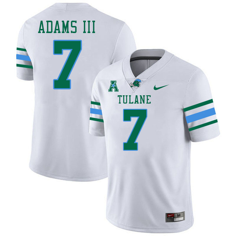#7 Kevin Adams III Tulane Green Wave Jersey College Football Uniforms,Apparels Stitched-White